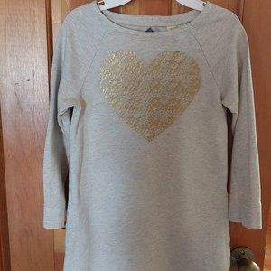 Longsleeved Girls Cute Heart Crazy 8 Sweatshirt Dress.  Size Medium (Size 7-8)